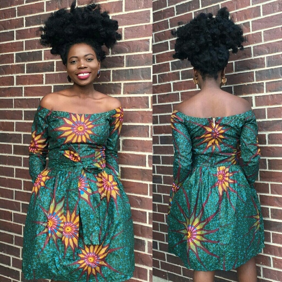 Women African print 2 pcs set of crop top & skirt - Picture 2 of 3